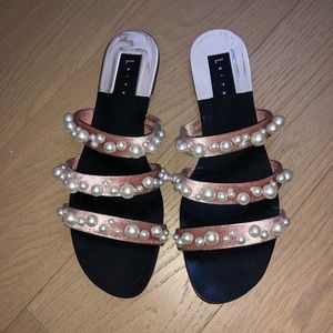 Leith Stunner Embellished Strappy Slide Sandal